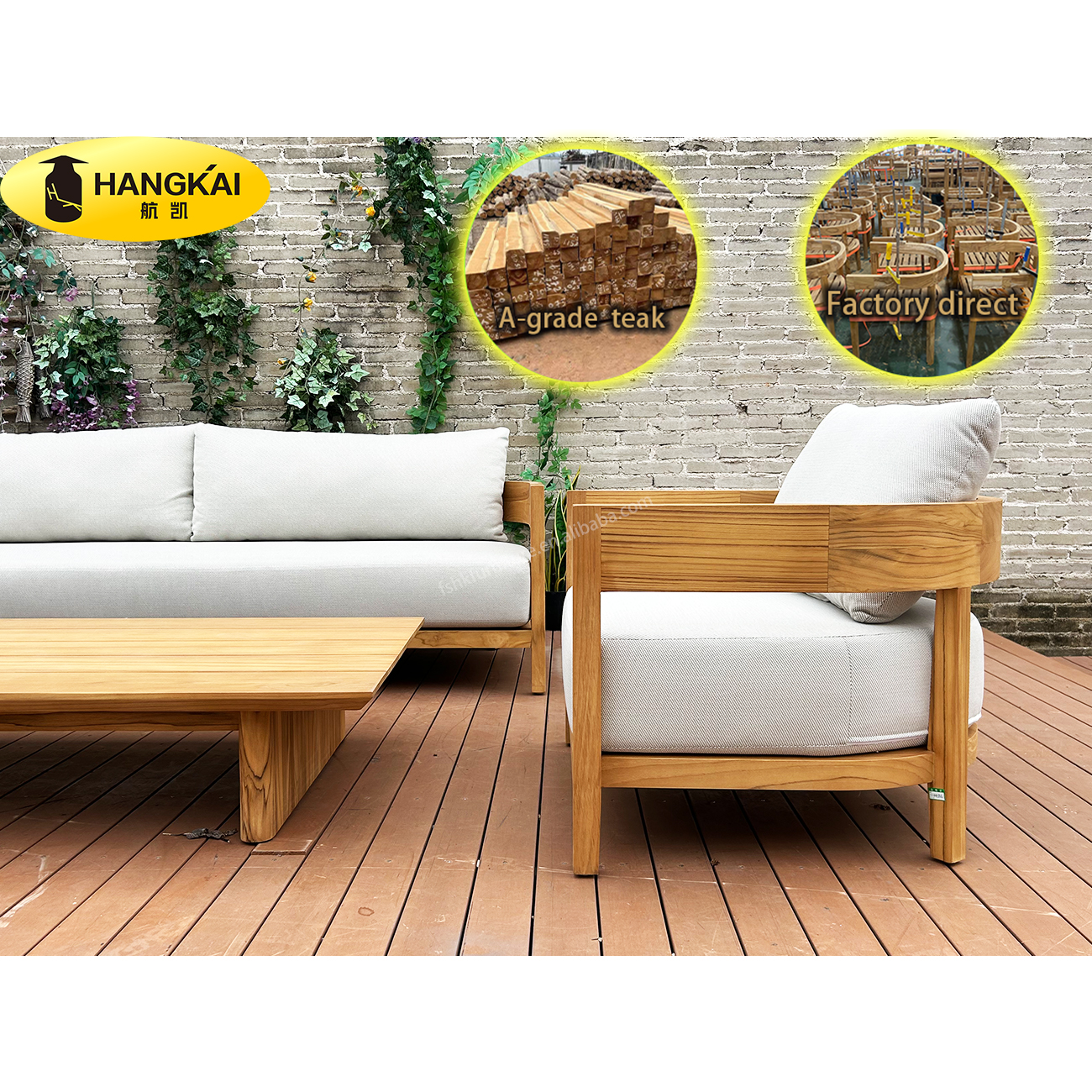 modern luxury outdoor/garden/patio furniture teak sofa set teak outdoor furniture