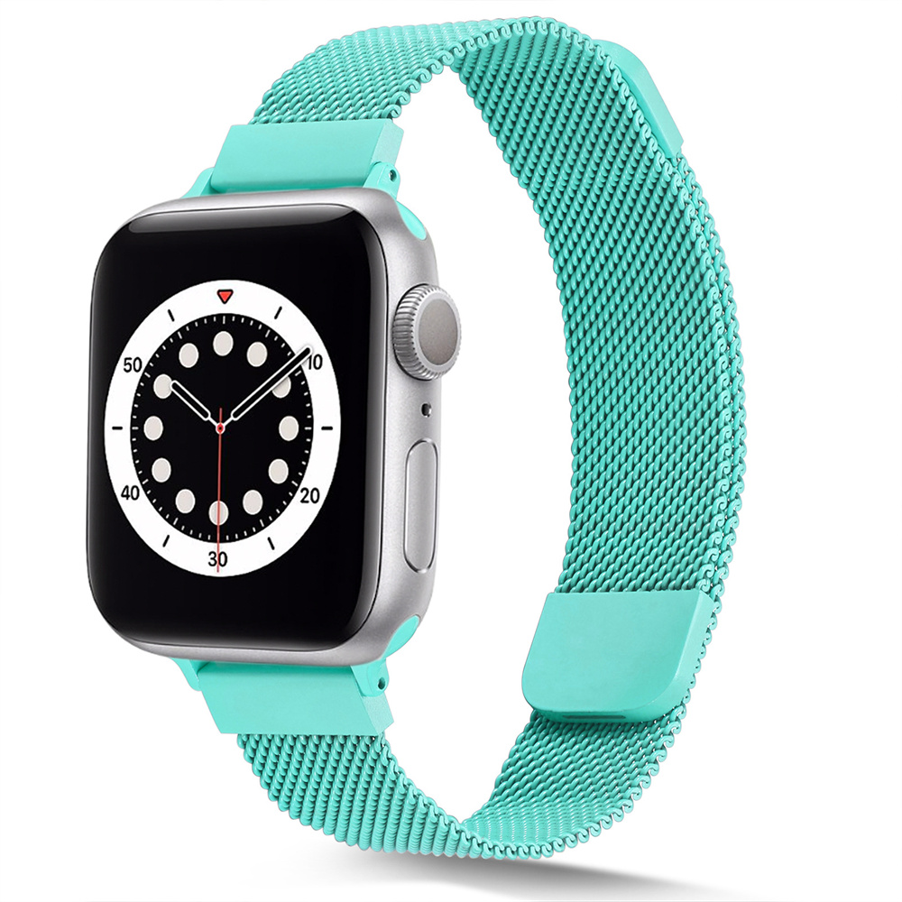 New Color Milanese Silm Watch Band For Apple Watch 38/40mm 42/44mm Magnetic Woman Stainless Steel Strap For Iwatch 6/5/4/3/2/SE