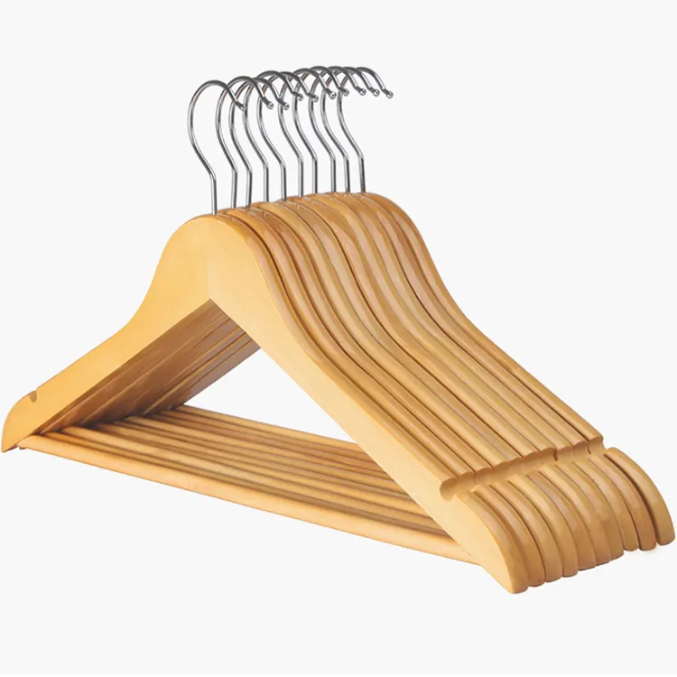 Free sample custom new model anti-slip wooden clothes coat hangers with logo