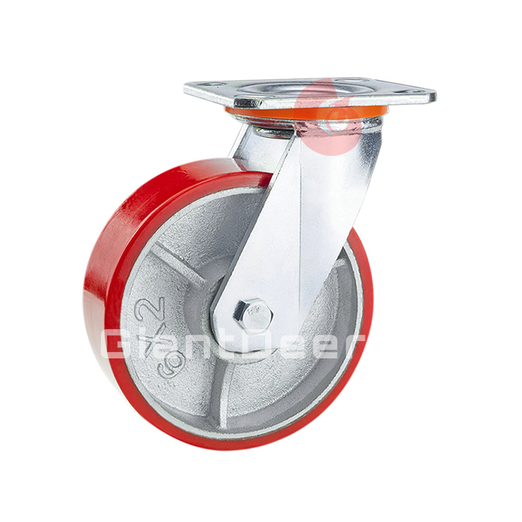 China Manufacturer 4 Inch 5 Inch 6 Inch 8 Inch Heavy Duty Caster Wheel Trolley Iron Core PU Swivel Castor Wheel