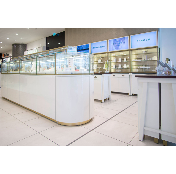 Jewellery Shop Design Idea Interior 3D Drawing Glass Small Led Display Jewelry Kiosk