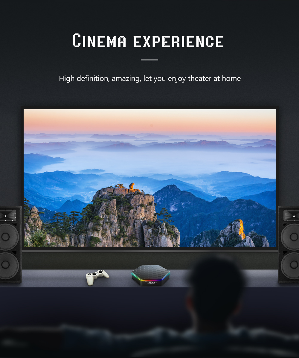 Joinwe New Arrival 4/32G Quad core RGB light 2.4G/5G Dual Band WiFi 6K Ultra HD Smart android 12 tv box T95ZPLUS H618