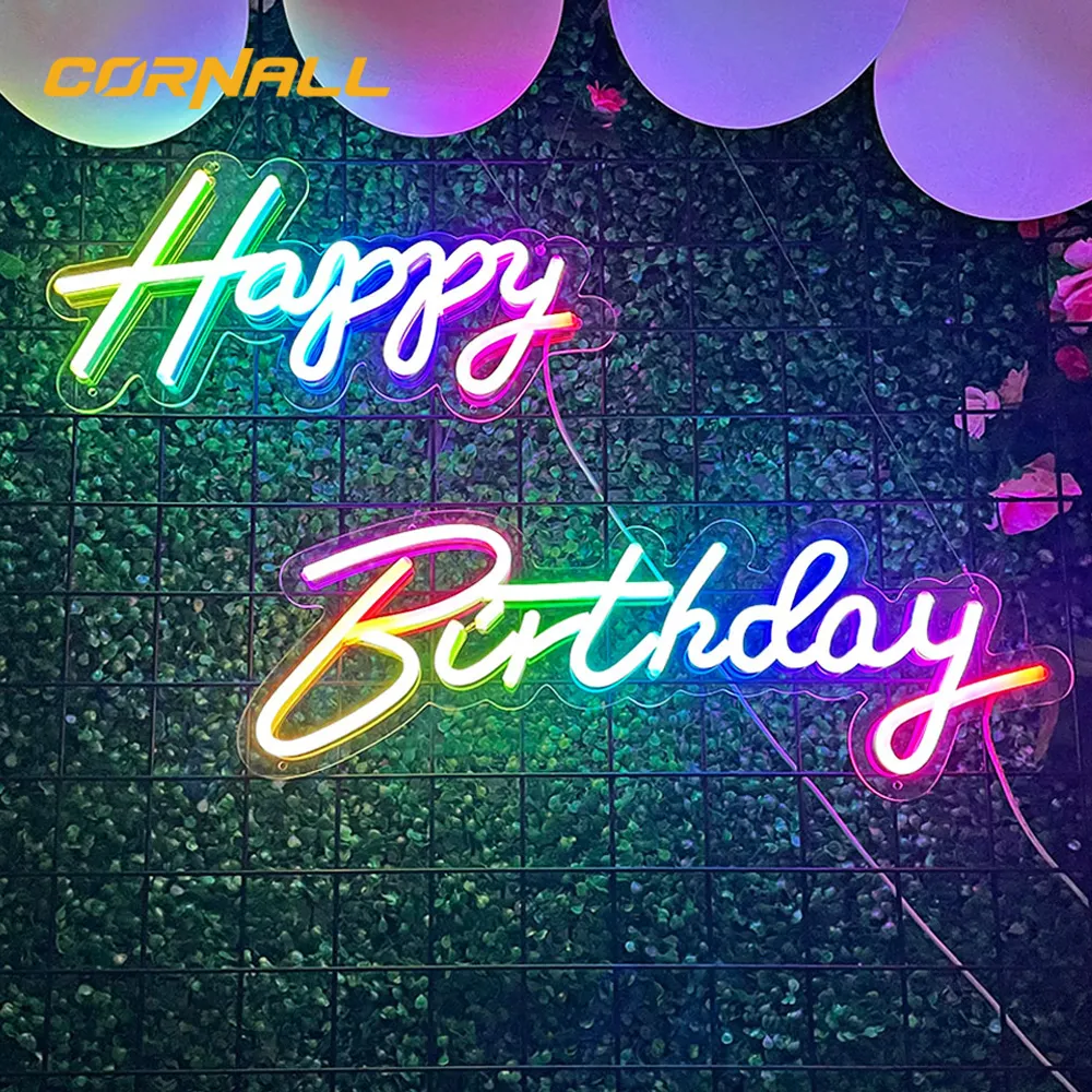 Custom any text or Logo neon sign led light for party happy birthday wedding home decor