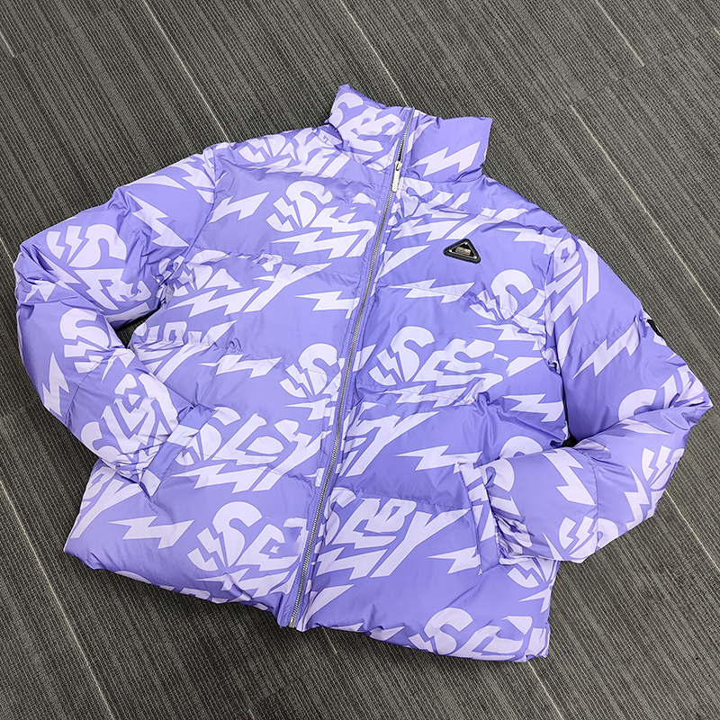 Streetwear Custom Brand Logo Zipper Bubble Down Puff Man Winter Coats Jacket Men