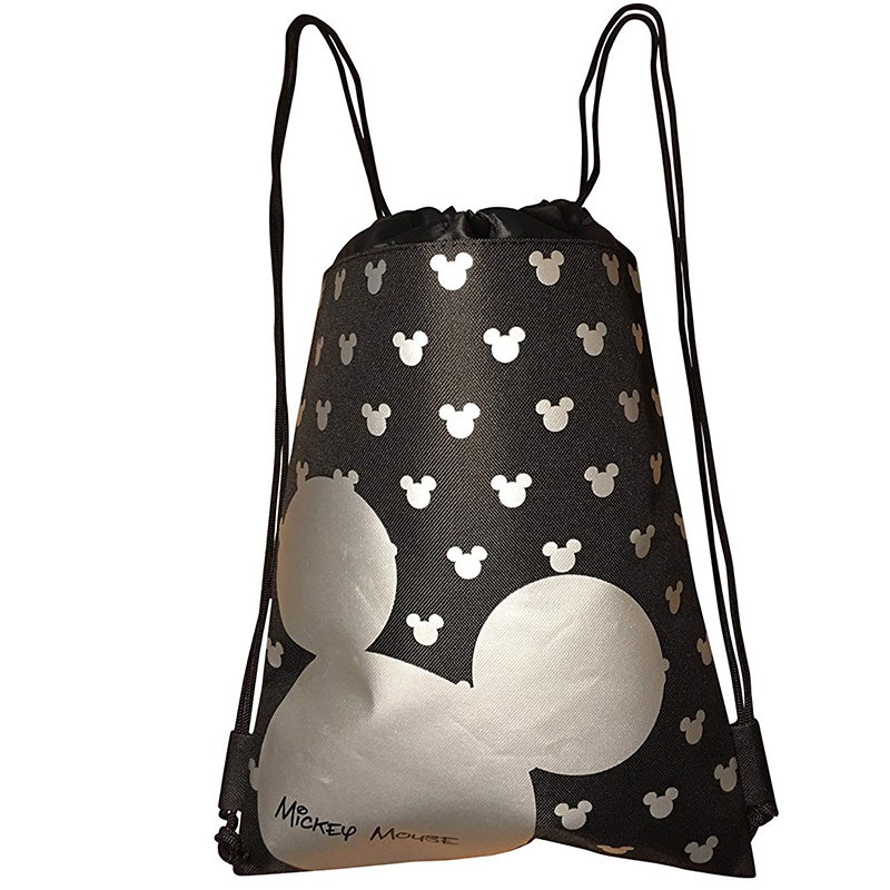Disney Logo Drawstring Printed Non-Woven Gym Bags Training Polyester Drawstring Bags Backpack