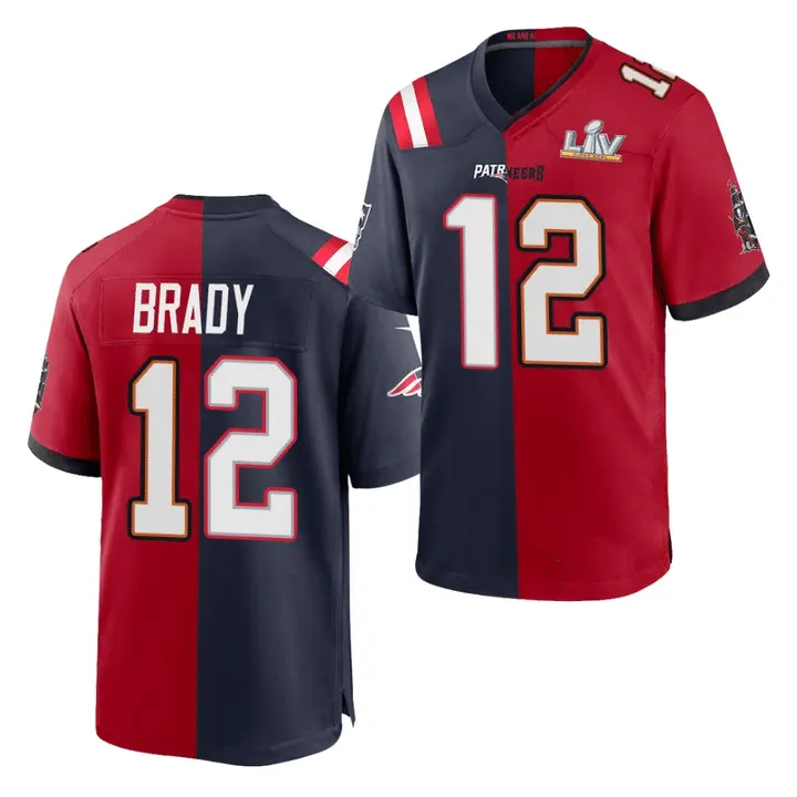 Wholesale Stitched American Football Jerseys Tampa Bay 12 Tom Brady Special Split Jersey