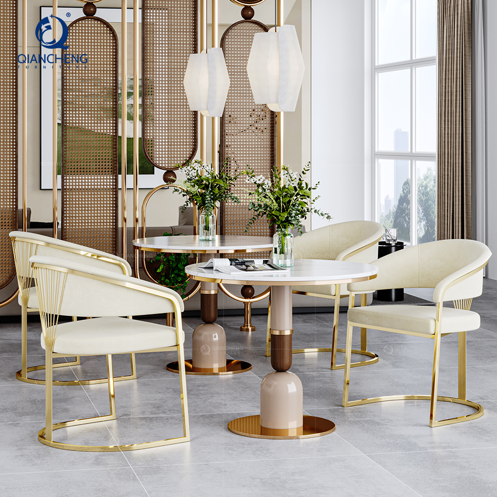 Foshan Wholesale French Cafe Table And Chair Comercial Complete Furniture Bar Design Restaurant Table Armchair Set Guangzhou