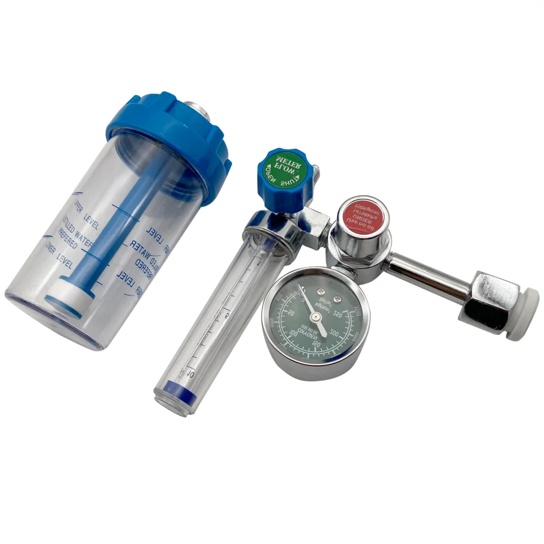 Factory Priced Digital Medical Oxygen Cylinder Regulator flowmeter with Humidifier Respiratory Equipment Accessory