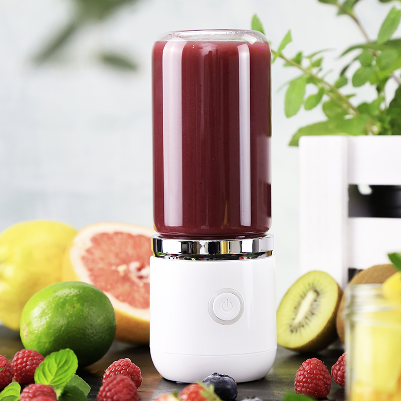 Outdoor Fresh Juicer 380ml Glass 4 Blades USB Rechargeable Personal Smoothie Mini Blender Portable Blender