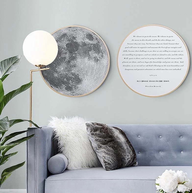 Hot Selling Living Room Creative Wall Decoration Hanging 20 Inch Round Photo Frame Metal