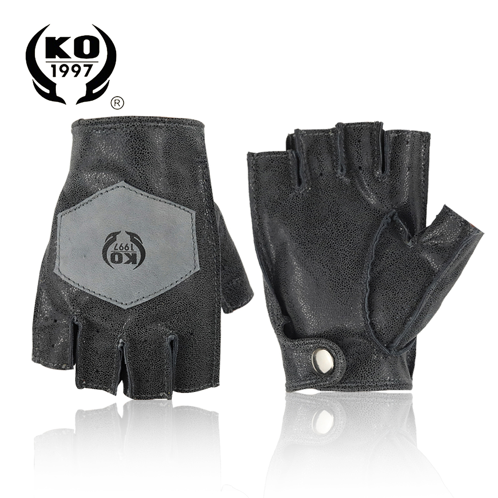 Good quality outdoor sports fashion half finger cow leather gloves