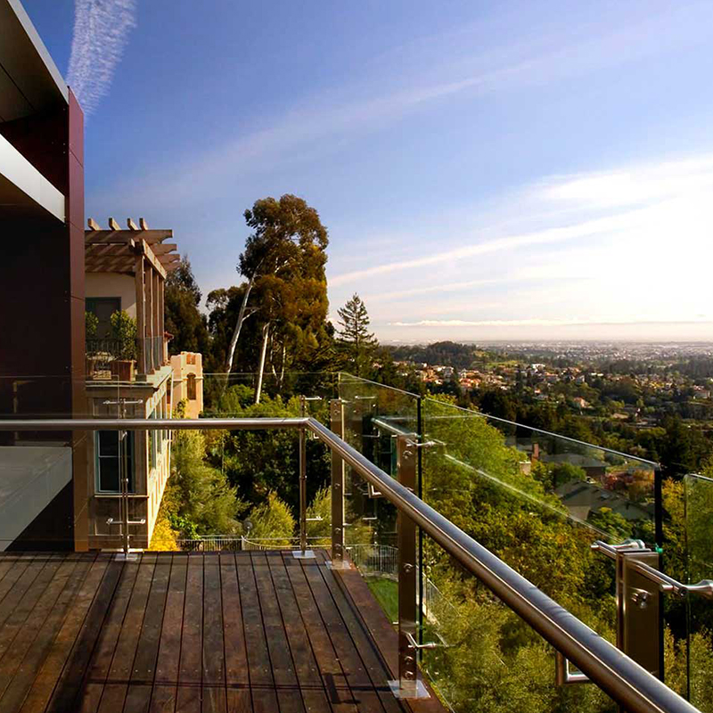 Customized Modern Glass Stainless Steel Railing handrail Stainless Steel Glass Railing For Terrace