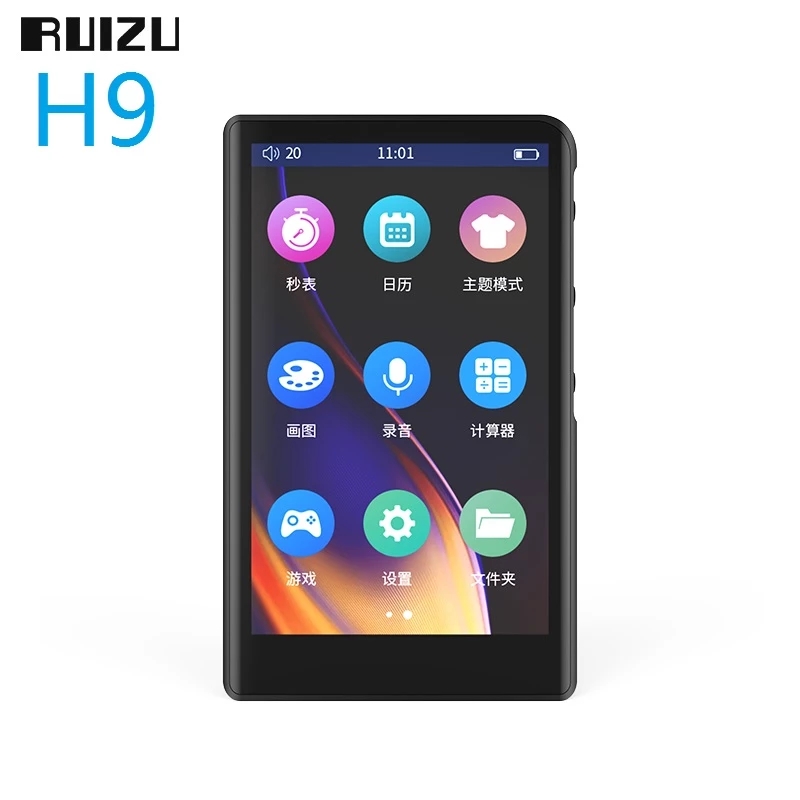 RUIZU H9 металлический музыкальный плеер MP4 BT V5.0 встроенный динамик 3,8 дюймов полный сенсорный экран Поддержка FM-радио, запись, видео, электронная книга