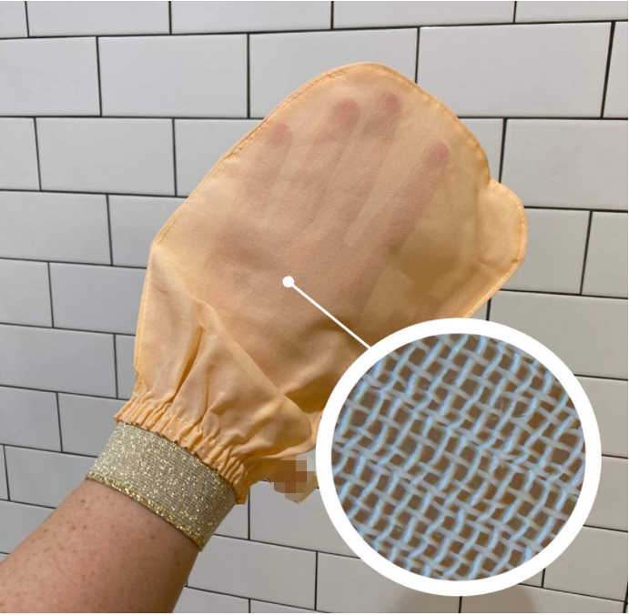 Silk Exfoliating Glove Anti-Bacterial Pure Turkish Cocoon Mitt Scrubber Bath Gloves Silky Hamam Kese Silk Exfoliate Gloves