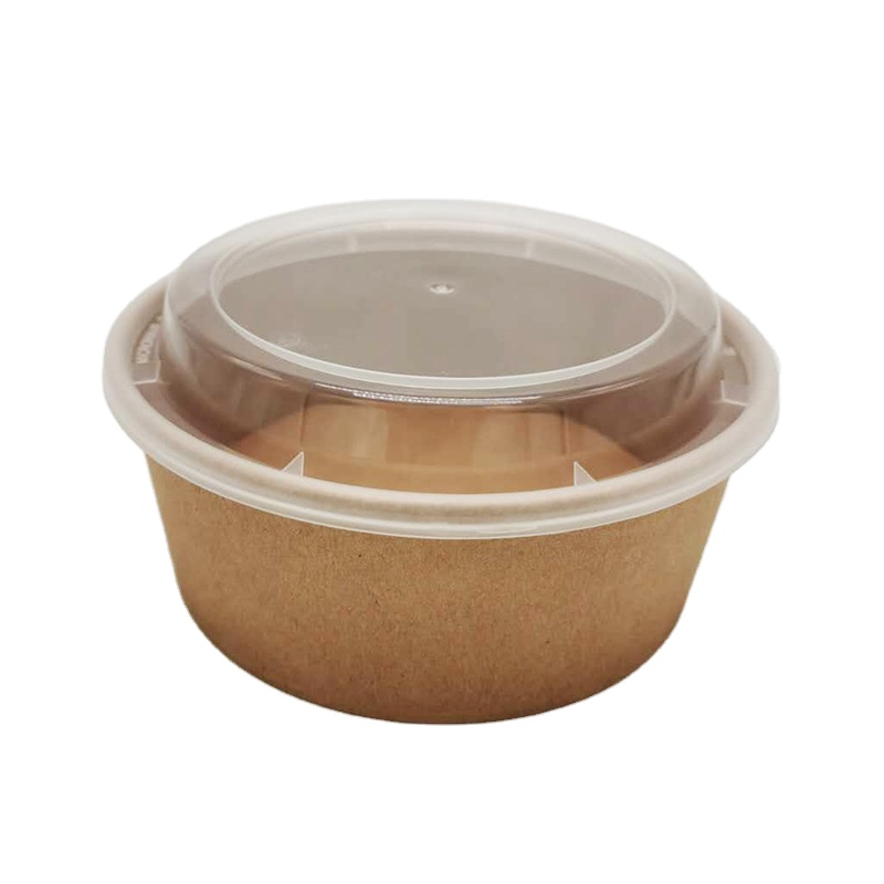 48oz Ice Cream Paper Bowl Container Ice Cream Shop Paper Bamboo Bowl Disposable Salad Soup Bowl