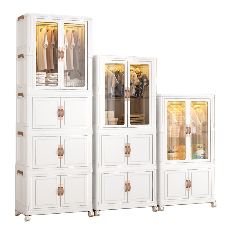 Baby plastic wardrobe cloth furniture new girl portable assemble parts sale installation-free room wooden cabinets with drawers