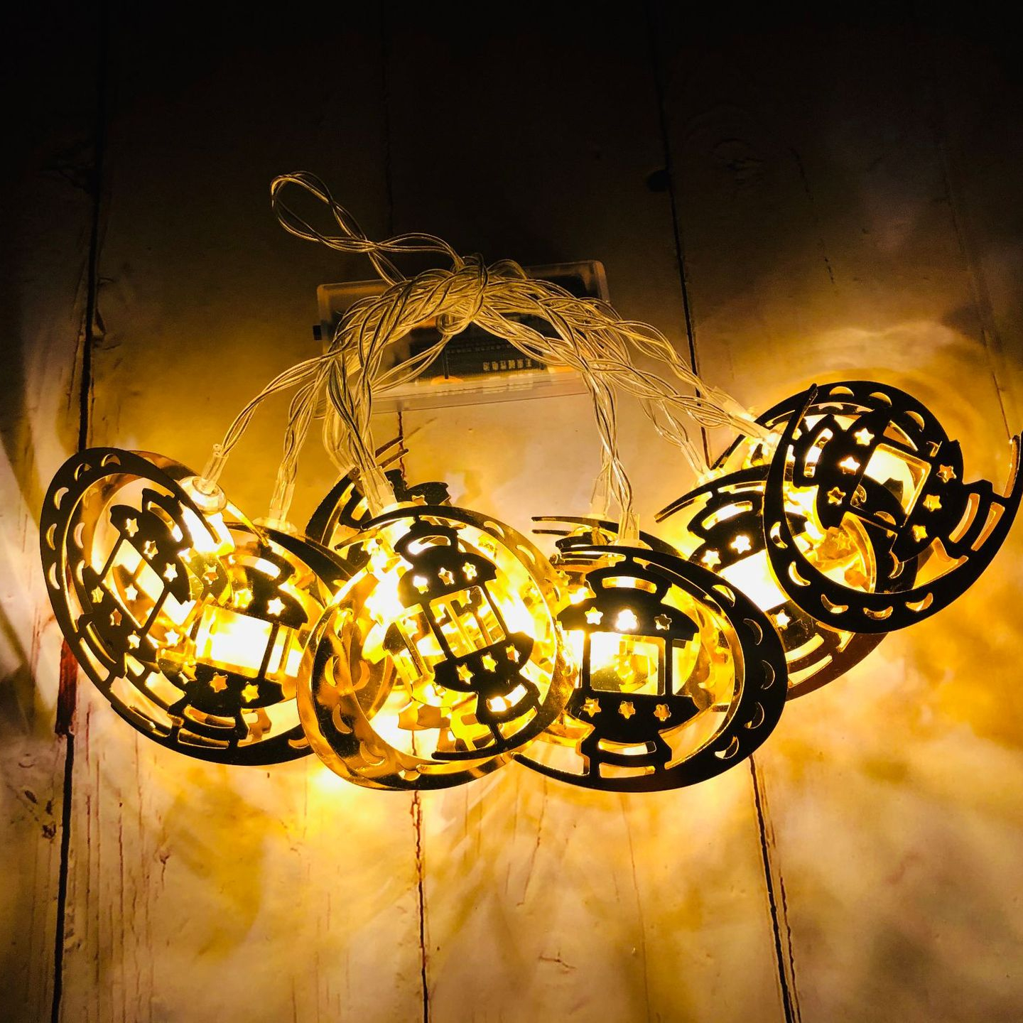 Amazon hot selling Ramadan Decoration Moon Lamp Lanterns Islamic EID Mubarak Muslim Islam Gift LED Light String