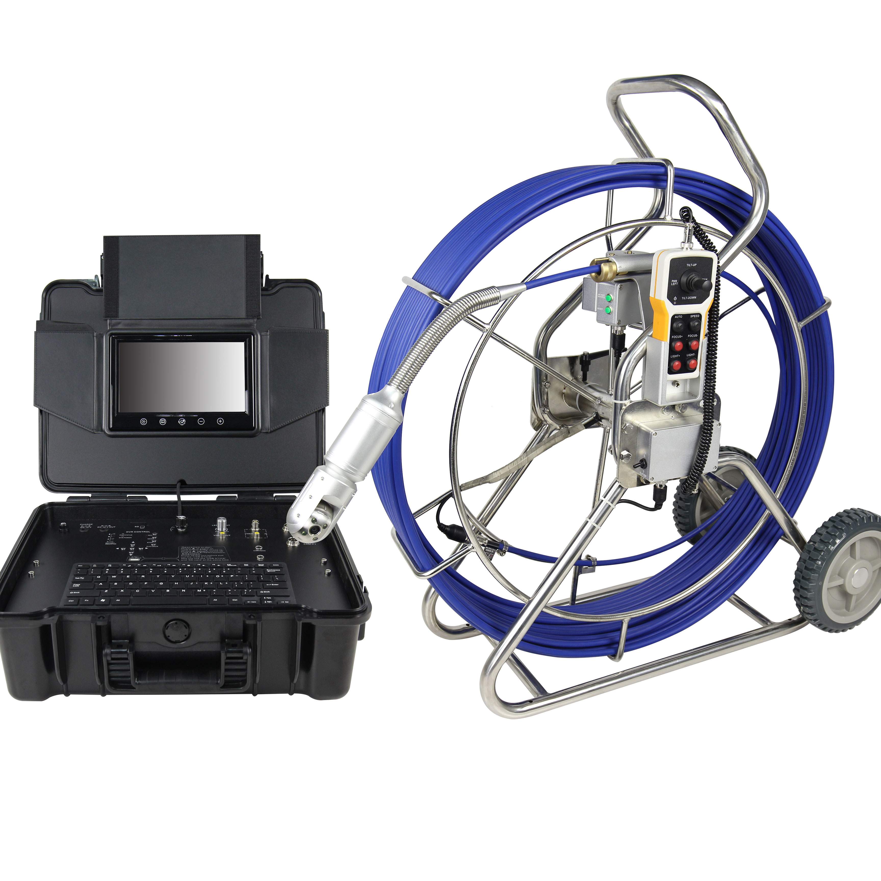 100- 600mm pipe chimney detection waterproof pipe plumbing inspection camera with pan tilt camera, 120m cable