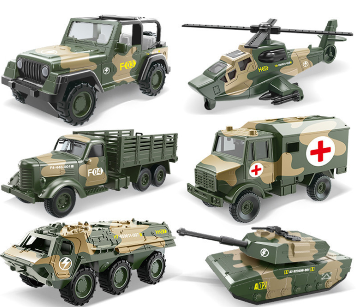 Alloy Metal Car Clockwork Simulation Military Armed Tank Armored Vehicle Car Truck Children's Toy
