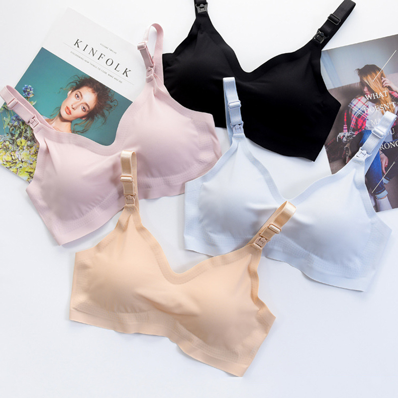 Women Seamless Nursing Maternity Bra Wirefree front closure with Padded Push up for Pregnancy Breastfeeding Bra