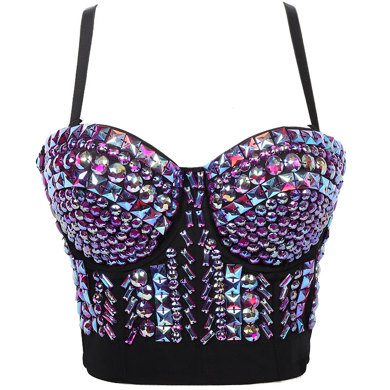 T890 Fashion Beads Crop Top Beaded Camis Sleeveless Sexy Cute Tops for Women Cropped Tops 2021 Tees