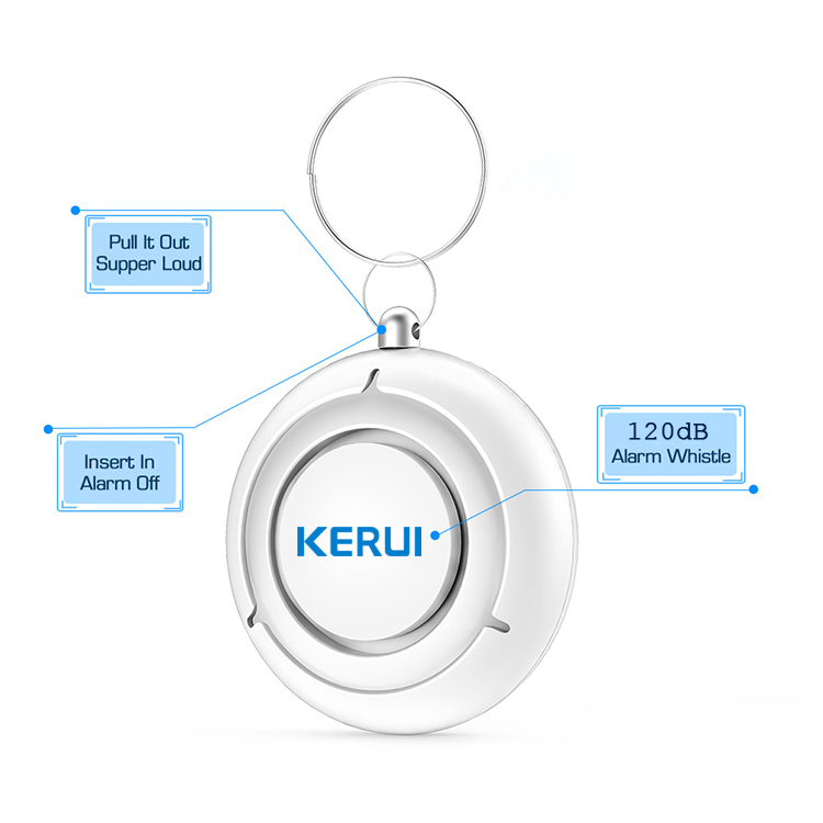 Kerui 120db personal alarm mini keychain personal safety alarm personal siren alarm keychain