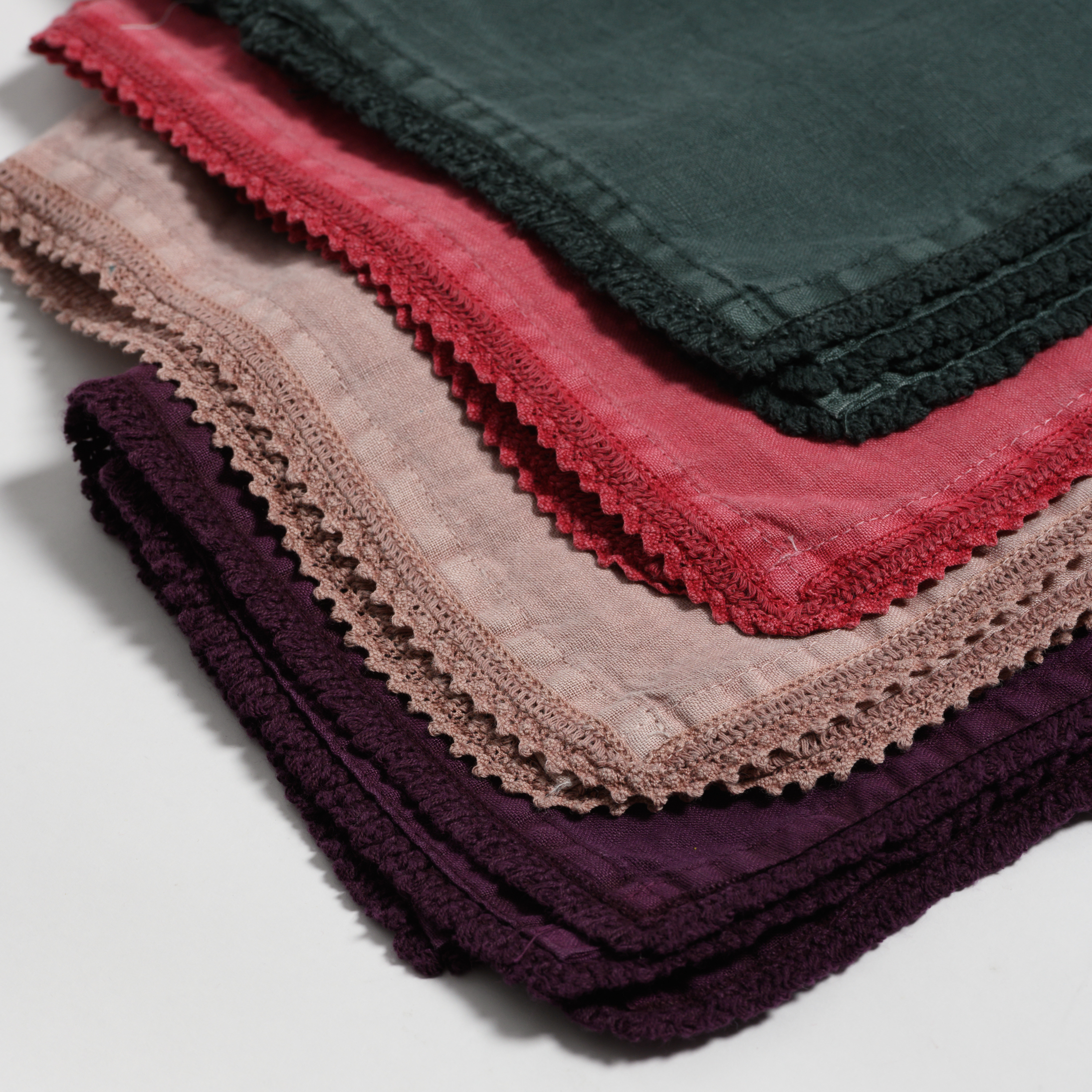 Роскошная льняная салфетка C2U с вышивкой Hemstitch Pink