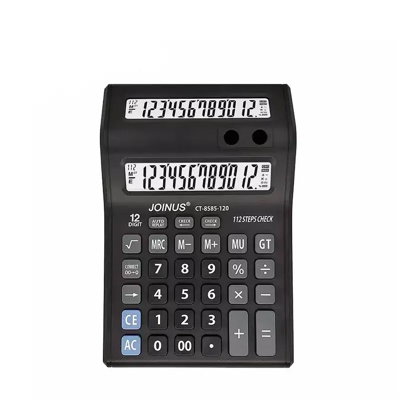 Factory Price Custom Logo Dual LCD Display Business Stationery Office 12 Digit Electronic Solar Double Screen Calculator