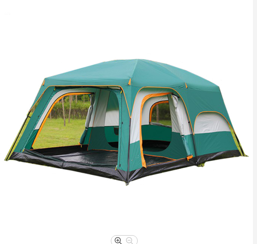 In stock Two Bedrooms and One Living Room Tent Large Luxury Wind Resistant Family Camping Tents for 8-12 Persons