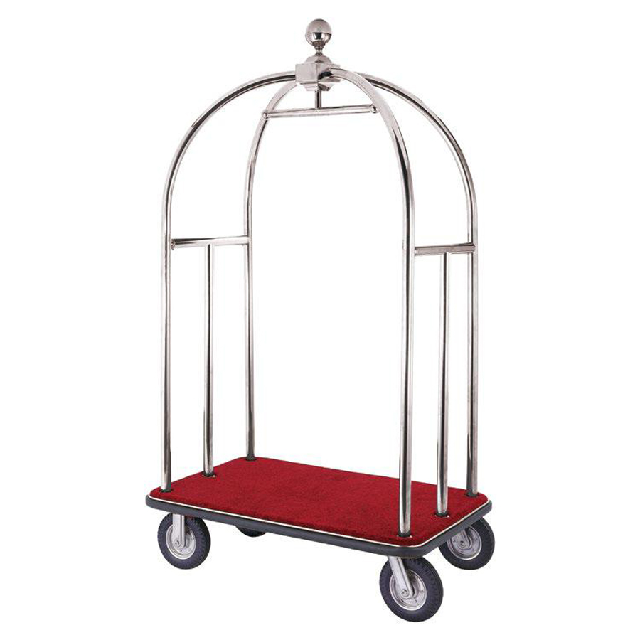 Hotel lobby stainless steel bellman trolley baggage luggage cart