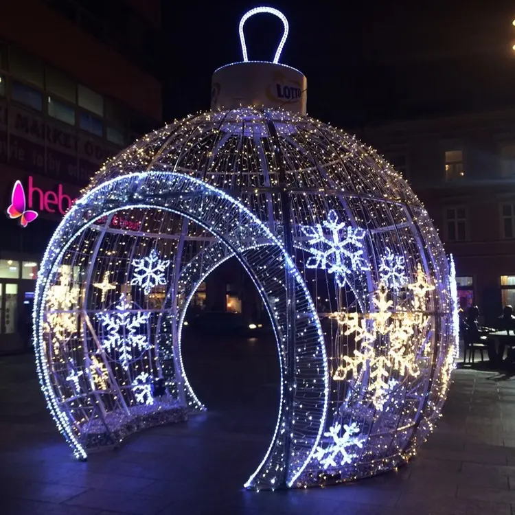 Fancy 3D led stress motif light Wedding Decoration Giant Christmas Light Ball