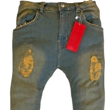 Mens Plus size biker blue jean denim pant high waist skinny boy's boyfriend trousers fashion ripped wash distressed men's jeans