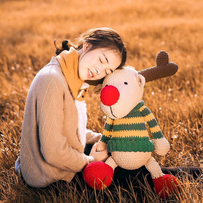 Yarncrafts Рождественская игрушка Лось амигуруми, Мягкое Животное ручной работы, вязанная игрушка