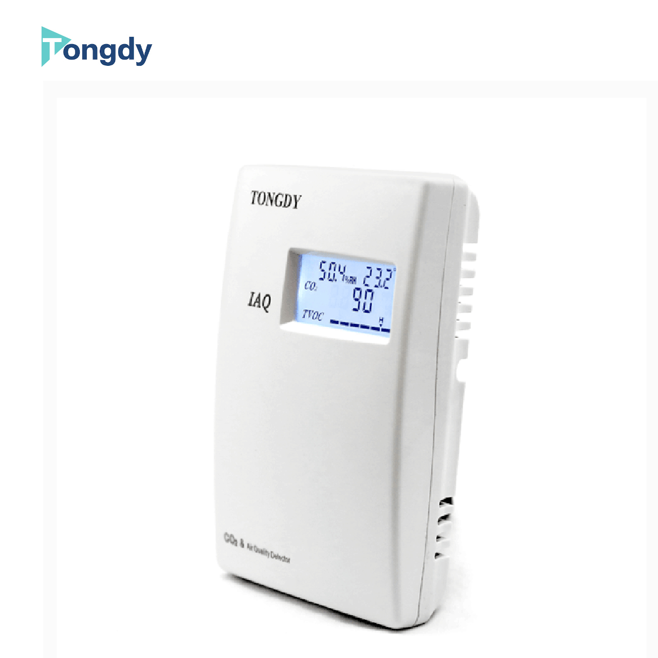 Tongdy IAQ Air Quality Monitor and Transmitter CO2 and TVOC,Temperature & RH for Ventilation HVAC