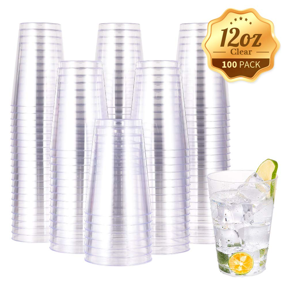 50 шт. в упаковке 12 Oz Прозрачные Пластиковые Стаканы Чашки Необычные одноразовые чашки свадьбы элегантное праздничное чашки коктейльных вечеринок