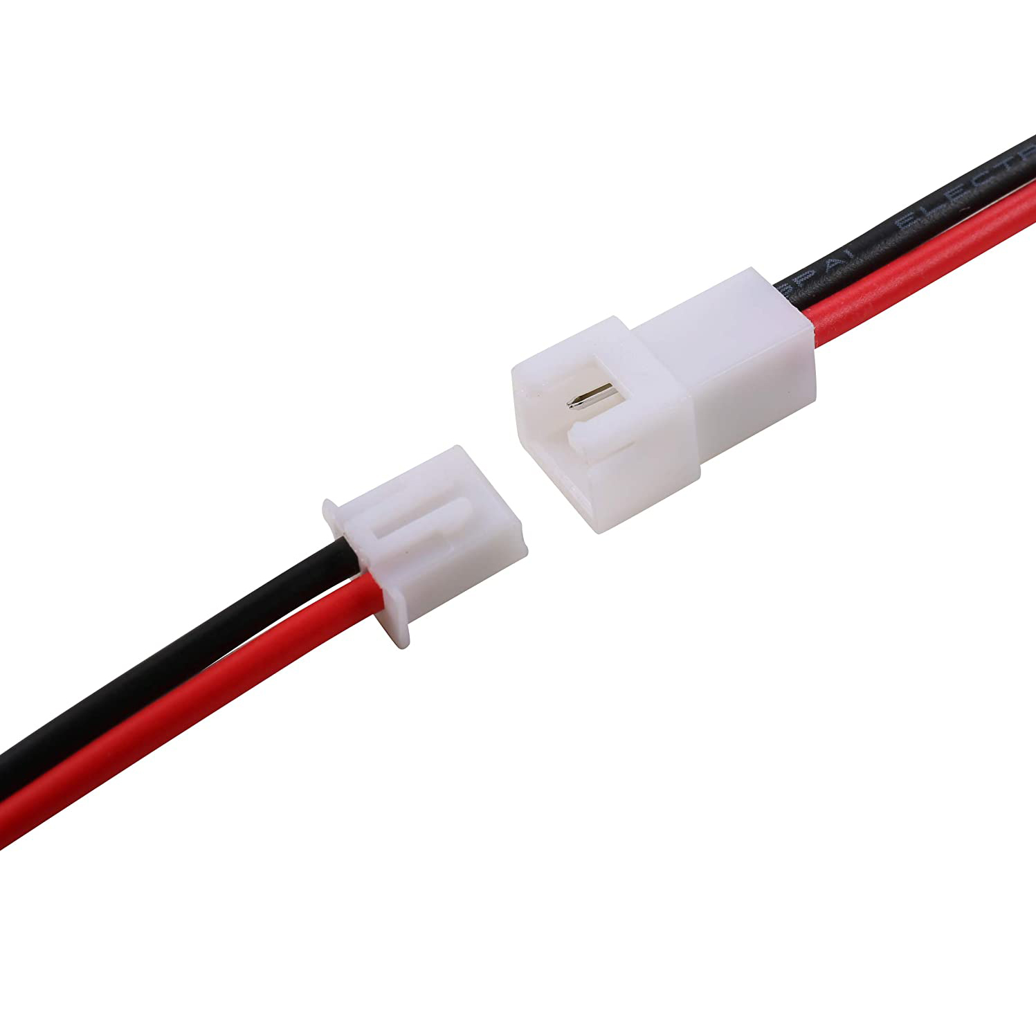 20AWG JST 2-Pin XH2.54 Male and Female Connector with 1ft Wire Cable