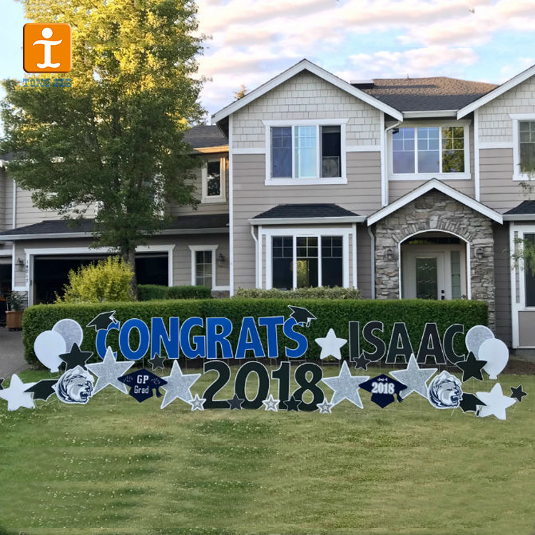 Outdoor Waterproof Lawn Decorations congratulations yard sign with Stakes for Graduation Party Outdoor Lawn