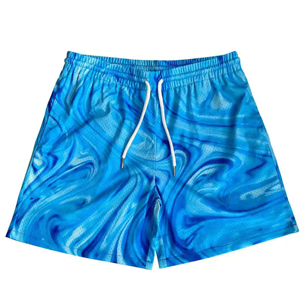 Custom Sublimation Polyester Men's Beach Shorts Loose All over Print Mesh Shorts For Training Mens Summer Wear