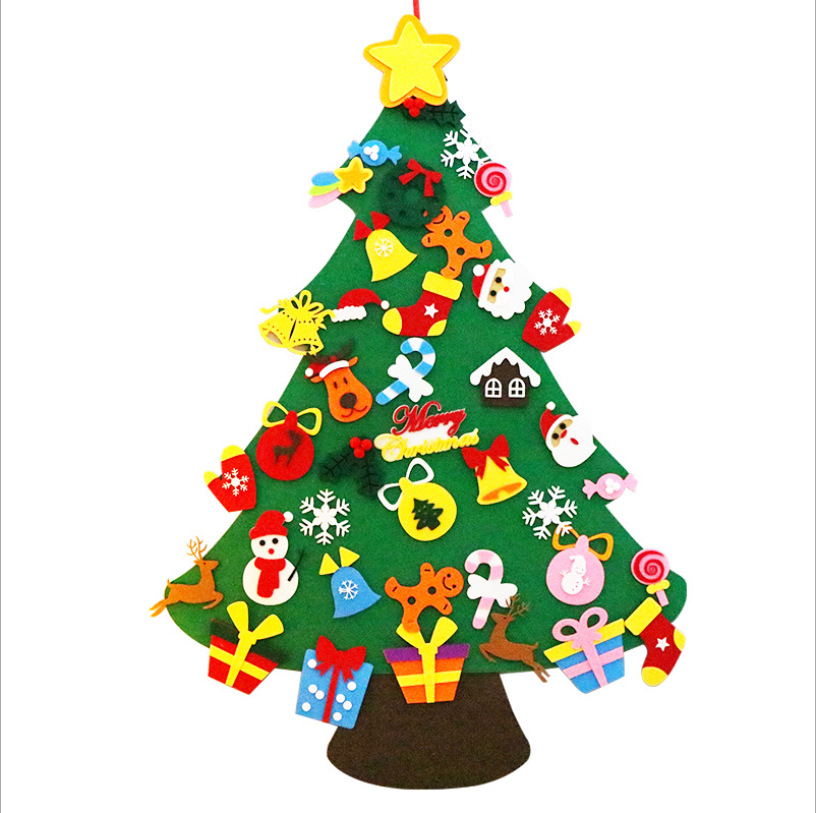 DIY three-dimensional felt children's handmade puzzle hanging Christmas tree ornaments Christmas tree