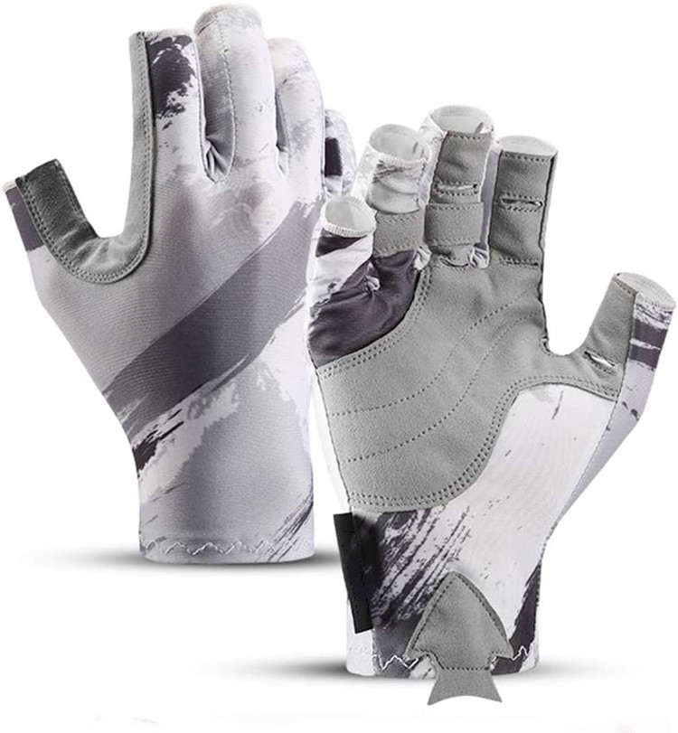 ZMSAFETY Fingerless Fishing Gloves UV Protection UPF 50+ Sun Fishing Sun Gloves Men and Women Boating Driving Running Cycling