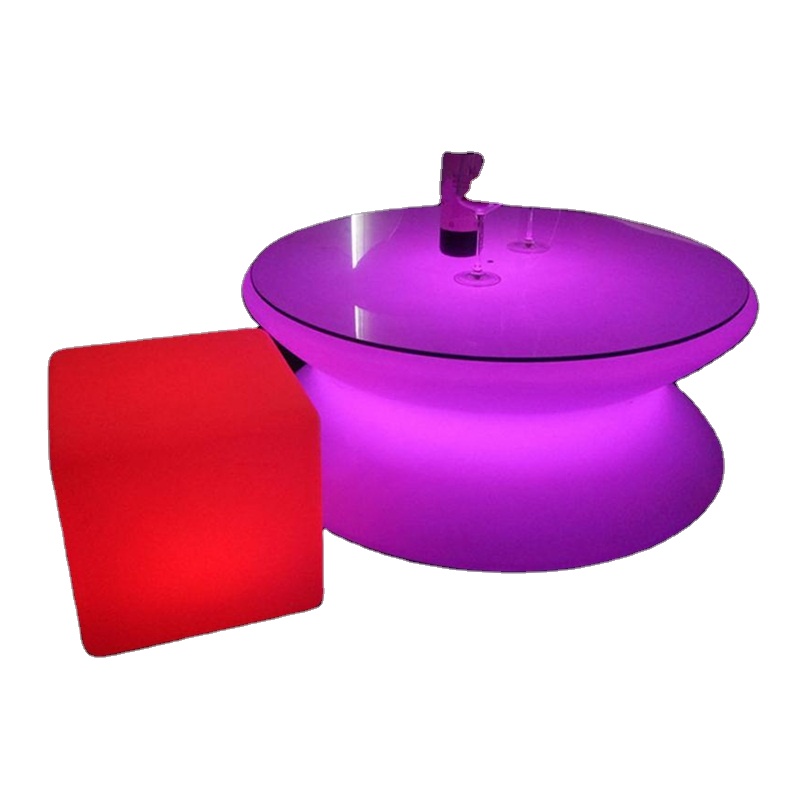 Диаметр 80 см светодиодный RGB круглый стеклянный журнальный столик красочный для KTV/nigh club/hotel светодиодный светильник с дистанционным управлением RGB светодиодный барный стол