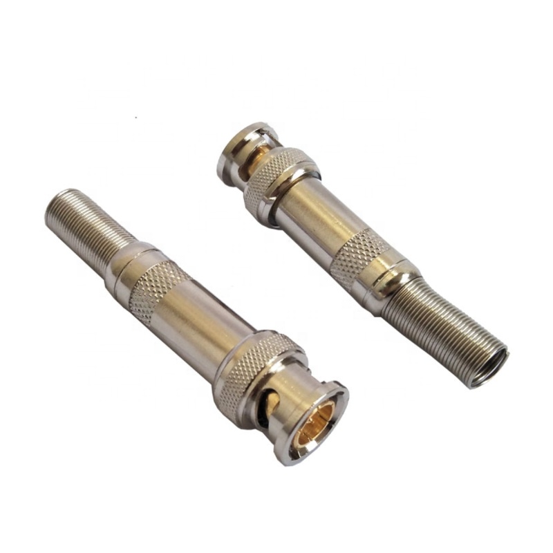 BNC contor solder-free knurled 75-5 gold-plated solder-free video head Q9 pure copper core camera contor