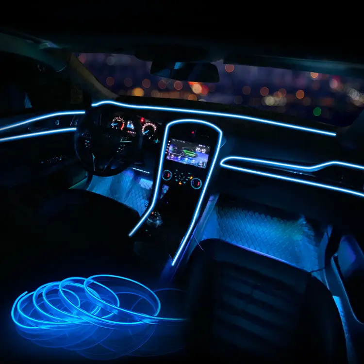 3m car interior atmosphere lamp strip USB Decorative Dash board el wire flexible LED Ambient Light EL wire