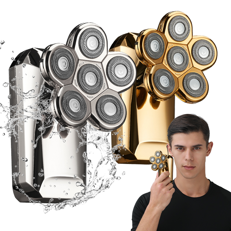 Suttik Сменные кассеты-6 шт. цвета: золотистый, серебристый Usb бритвы водонепроницаемый ЖК-дисплей льда Бритва для бороды бритва для мужчин