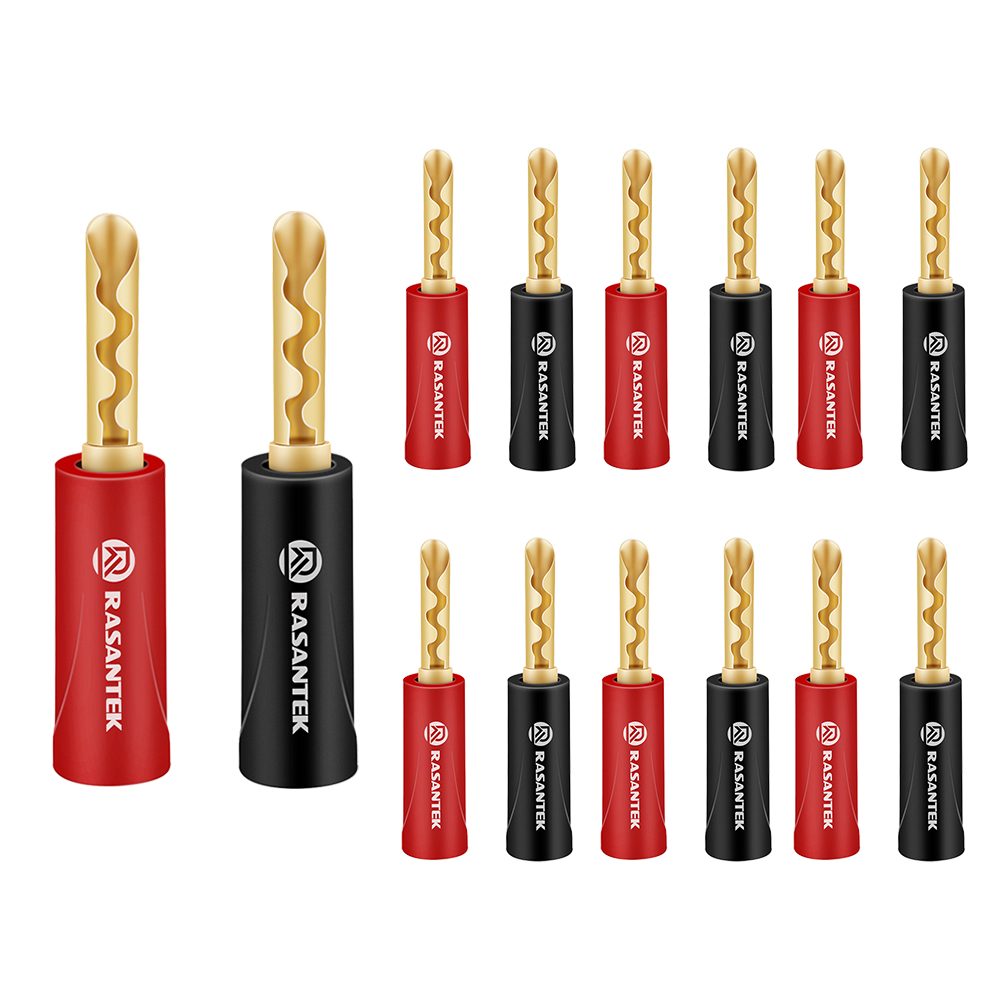 RASANTEK Electroplating 24K gold banana audio jack plug