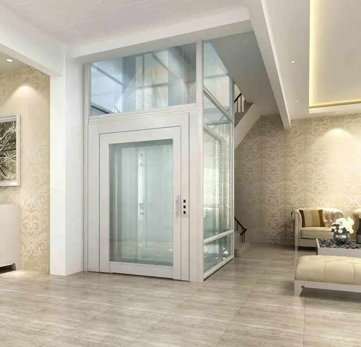 China Factory Luxury Design Gold Metal Texture Villa House Passenger Elevator Lifts