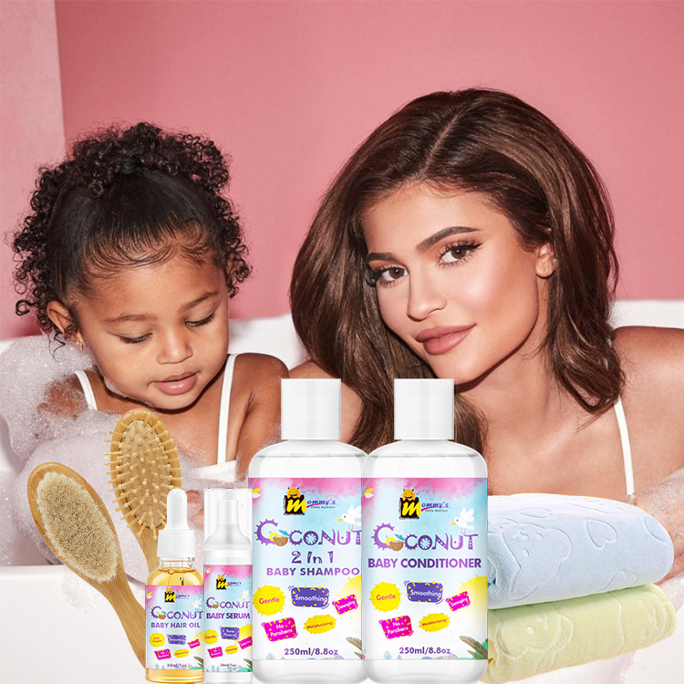 Make Baby'S Hair Soft And Silky Children Coconut Hair Care Set Private Label Natural Curly Hair Care For Kids