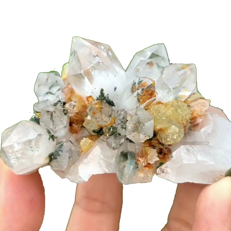 Wholesale Green Phantom Ghost Crystal Cluster prehnite paragenic ore Rough Mineral Specimen
