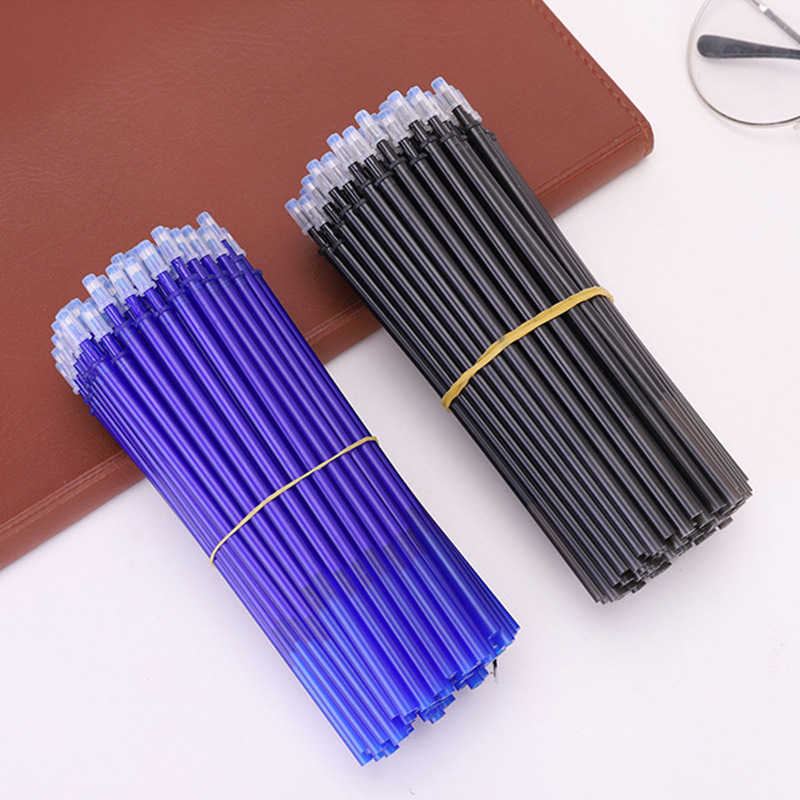 Wholesale bulk classic office school student erasable gel pens replacement refill stationery, 0.5mm black blue ink pens refill