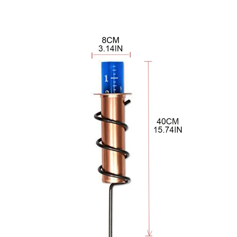 high quality Weather Instrument Copper Rain Gauge with Stake Floating Copper Rain Gauge High Accuracy Tube for Lawn Garden